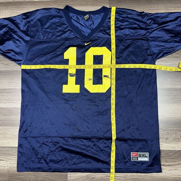 VTG Nike Michigan Wolverines Tom Brady NCAA College Football Jersey 2XL Navy - Picture 3 of 11